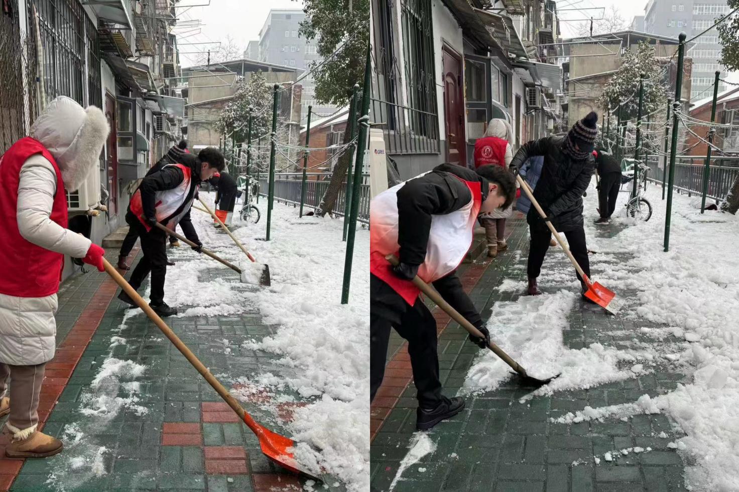 冬季志愿我先行   扫雪除冰暖人心